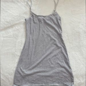 H&M tight fitting striped white mini dress